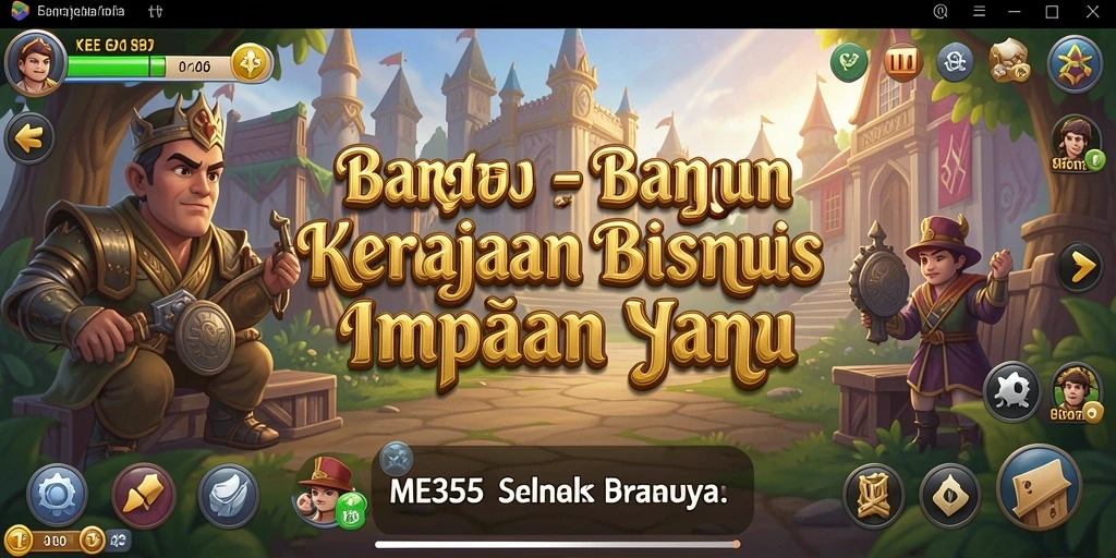 Screenshot permainan ME355 yang menunjukkan proses pengelolaan bisnis.