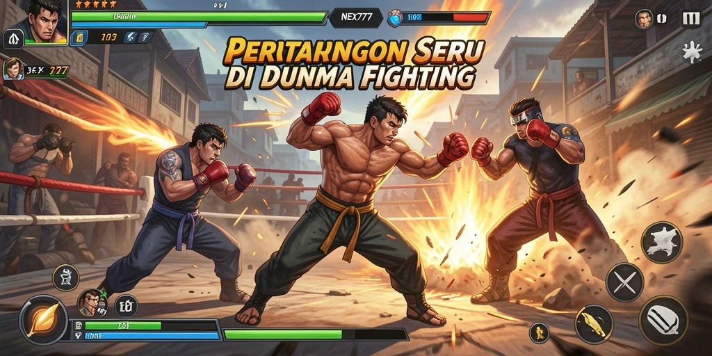 Tampilan gameplay NEX777 menampilkan pertarungan yang seru dan dinamis.