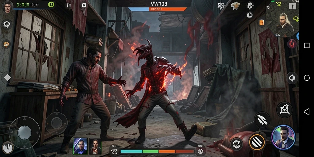 Tangkapan layar VW108 menampilkan suasana menyeramkan dan karakter menakutkan dari gameplay.
